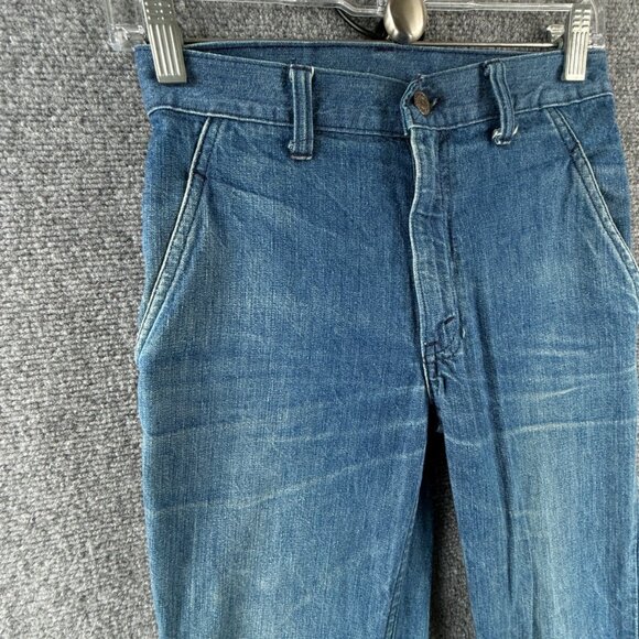 VTG Levis Big E White Tab Denim Jean Lightning Zip Wide Leg Cotton ACTL 26X30 - Picture 2 of 16